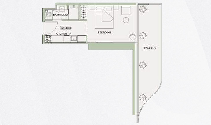 Binghatti Sky Terraces Studio Floor Plan